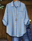 Blue Gingham Button Down Shirt