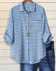 Blue Gingham Button Down Shirt