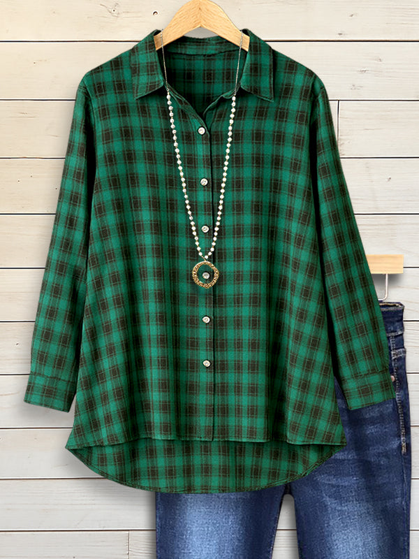 Vintage Green Plaid Shirt