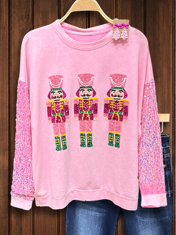 Pink Nutcracker Sequin Sweatshirt