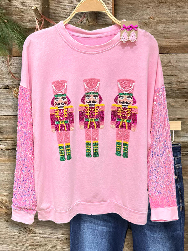 Pink Nutcracker Sequin Sweatshirt