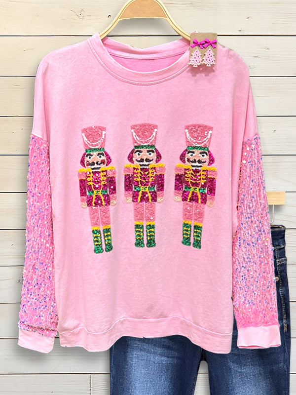 Pink Nutcracker Sequin Sweatshirt