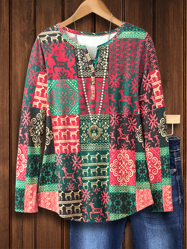 Festive Nature Print Top