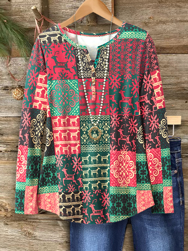 Festive Nature Print Top