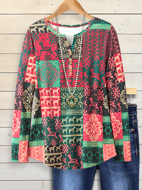 Festive Nature Print Top