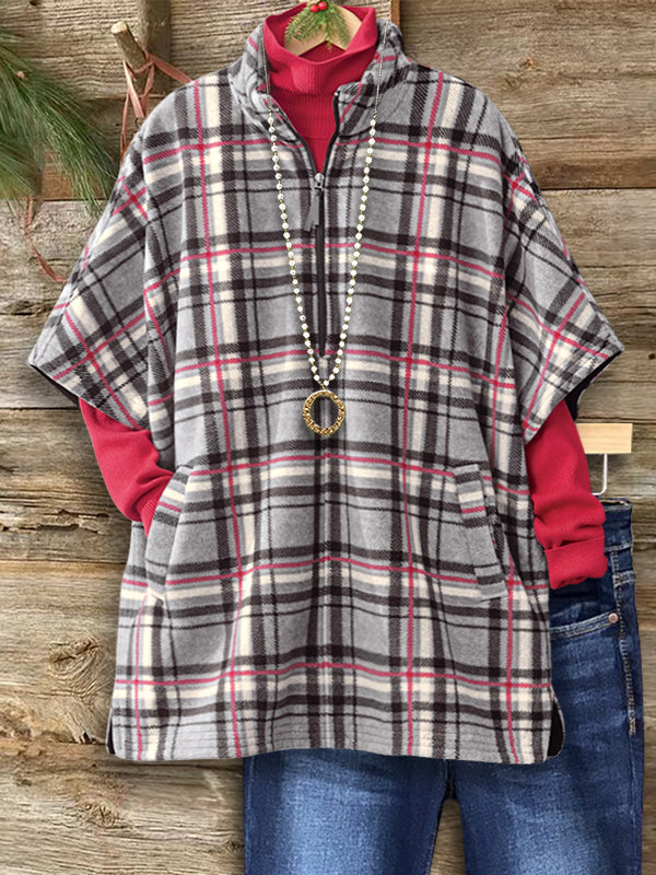 Plaid Cozy Short Sleeve Jacket