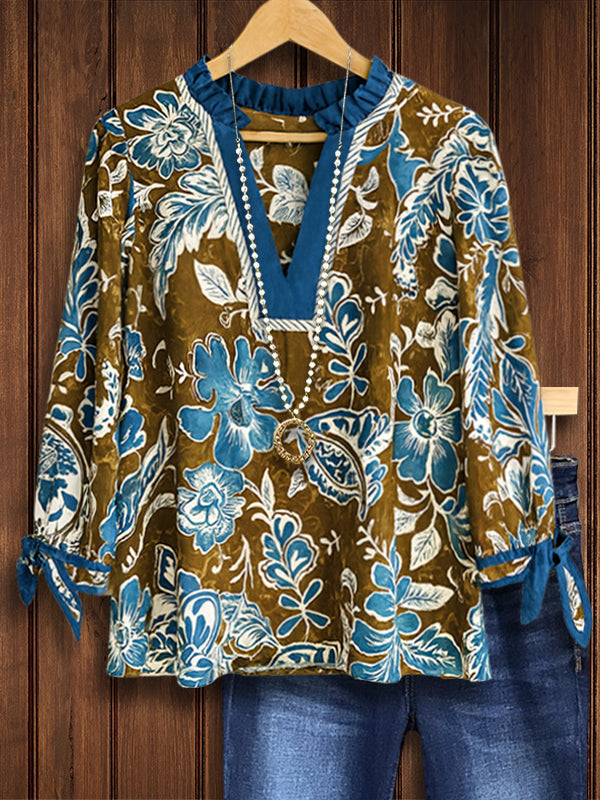 Sapphire Garden Floral Blouse