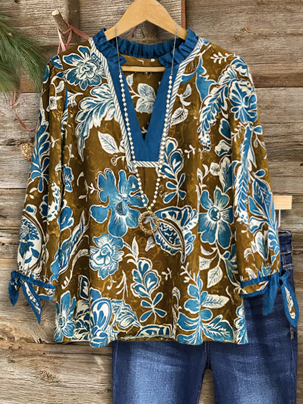 Sapphire Garden Floral Blouse