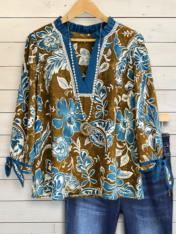 Sapphire Garden Floral Blouse