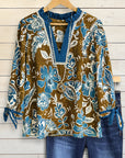 Sapphire Garden Floral Blouse