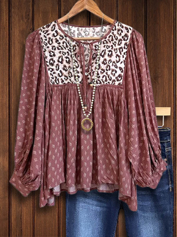 Boho Leopard Mix Blouse