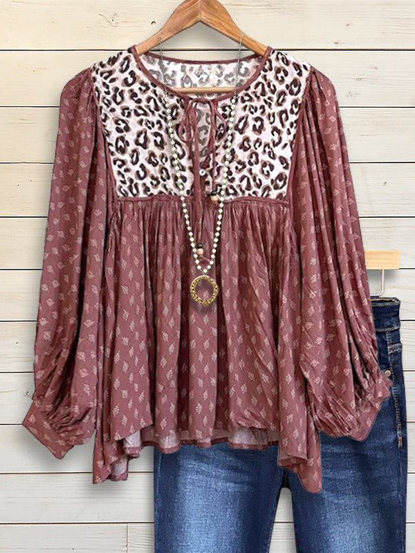 Boho Leopard Mix Blouse