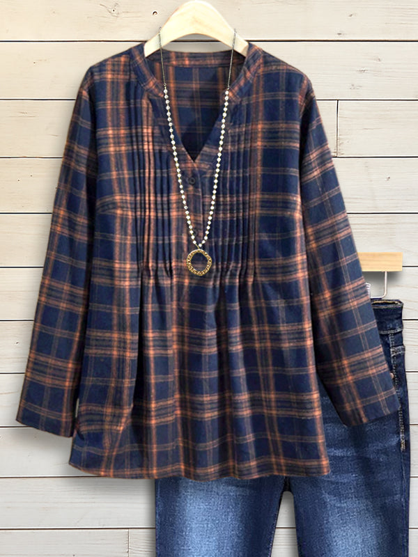 Rustic Charm Plaid Blouse