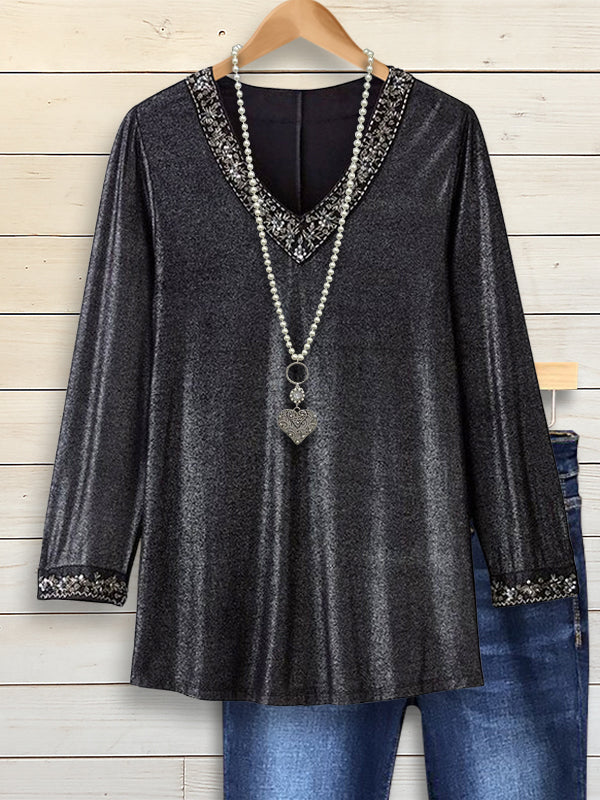 Velvet Lace Casual Top