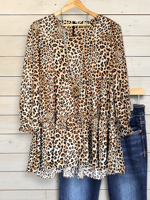 Wild Grace Leopard Peplum Top