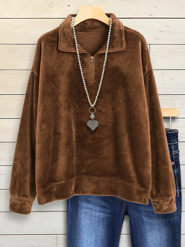 Warm Velvet Zip Top