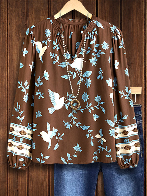 Dove Song Floral Print Blouse