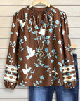 Dove Song Floral Print Blouse