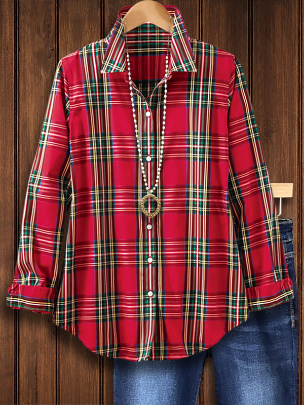 Holly Red Plaid Holiday Shirt