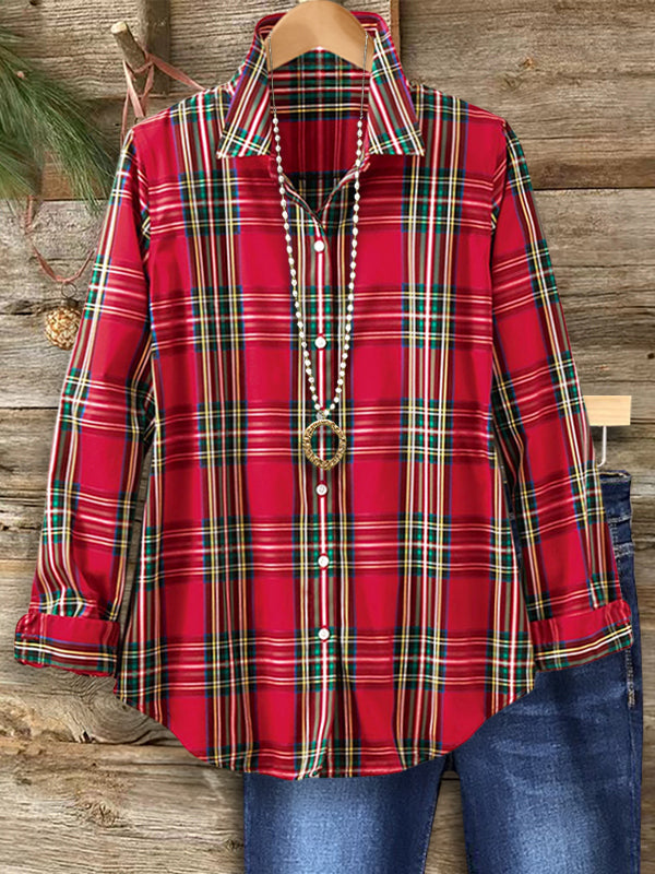 Holly Red Plaid Holiday Shirt