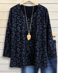 Leopard Print V-Neck Cozy Top