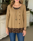 Leopard Print Patchwork Top
