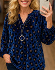 Midnight Leopard Velvet Blouse