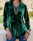 Nature Print Velvet Blouse