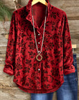 Floral Velvet Casual Shirt