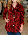 Floral Velvet Casual Shirt