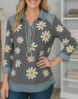 Daisy Denim Trim Casual Top