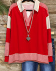 Festive Stripe Contrast Pullover