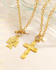 Vintage Gold Cross Pendant Necklace