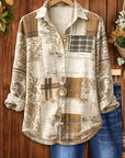 Vintage Paisley Print Casual Blouse