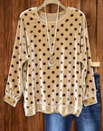 Velvet Polka Dot Casual Top