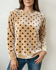 Velvet Polka Dot Casual Top
