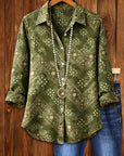 Ethnic Style Floral Print Casual Shirt