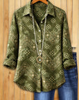 Ethnic Style Floral Print Casual Shirt