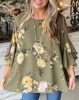 Olive Garden Ruffled Sleeve Blouse