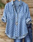 Chambray Polka Dot Pocket Shirt