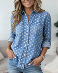 Chambray Polka Dot Pocket Shirt