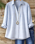 Sky Blue Gingham Button-Up Shirt