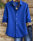 Emerald Leopard-Cuff Classic Shirt