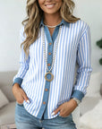 Classic Blue Stripe Button-Down Shirt