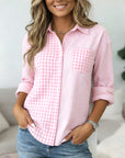 Sweet Gingham Patchwork Blouse