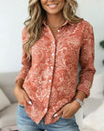 Rust Bloom Classic Casual Blouse