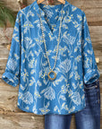 Coastal Breeze Printed V-Neck Top