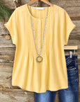 Sunshine Pleated Button Top