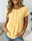 Sunshine Pleated Button Top