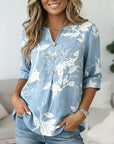 Coastal Breeze Button Henley Top